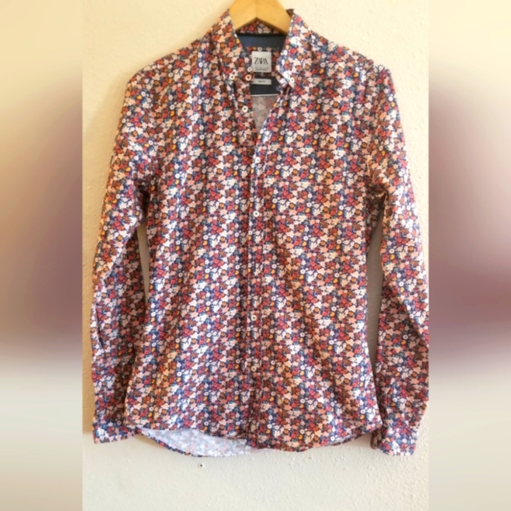 ZARA cotton men's slim button down shirt size s